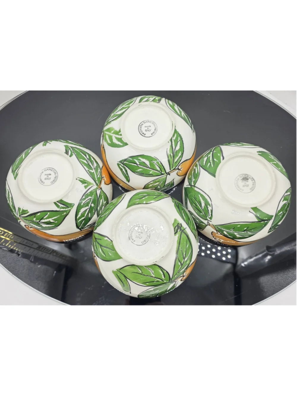 Italian Lemon Citrus Bowls Set 4 Hand Painted Tuscan Pottery Made In Italy